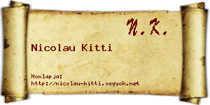 Nicolau Kitti névjegykártya