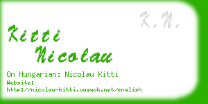 kitti nicolau business card